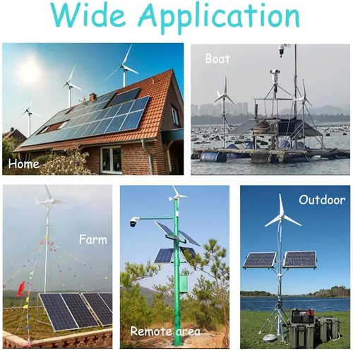 Vista 5 de Kit de generador de turbina de viento de panel solar de 2320 W 12 V para el hogar fuera de la red sistema: 16 unids 120W paneles solares