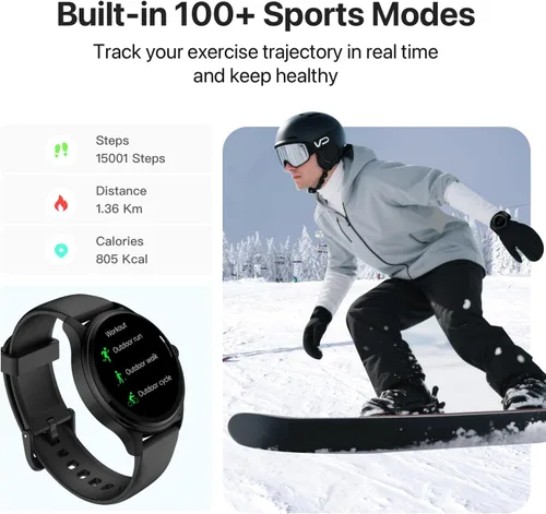 Vista 5 de DIVElink Reloj inteligente, reloj inteligente HD para hombres y mujeres (respuesta/hacer llamadas), reloj de fitness con más de 100 modos