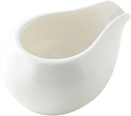 Vista 10 de Yardwe Jarra de leche de boca redonda de cerámica de 3.7 pulgadas con boquilla para crema de café y jarabe de mesa, ideal para uso doméstico y café