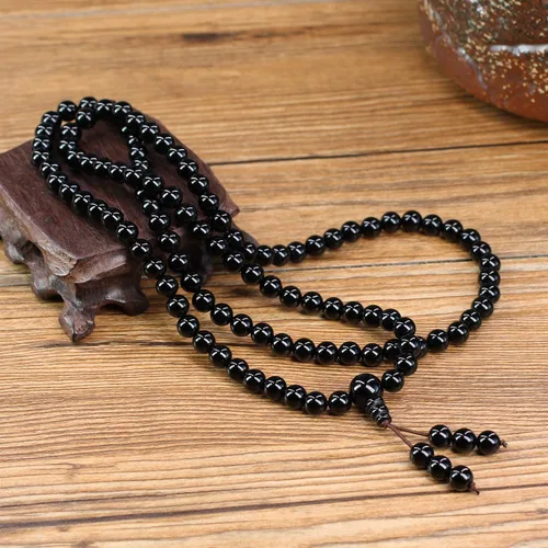 Vista 4 de Onyx Tiger Eye 108 Mala Beads Pulsera Collar