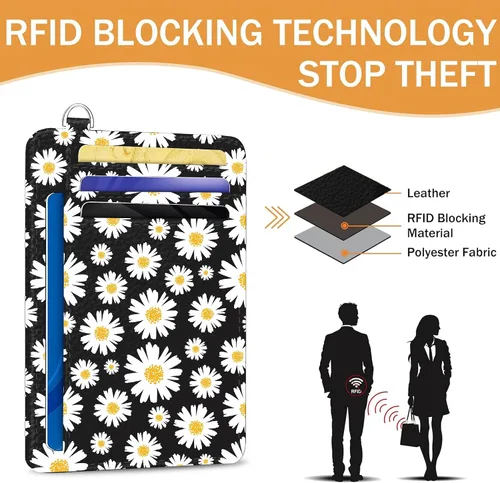 Vista 2 de METALPHA Tarjetero delgado para tarjetas de crédito, carteras pequeñas para mujer, cartera RFID para mujer, bolsillo frontal, lindo y divertido