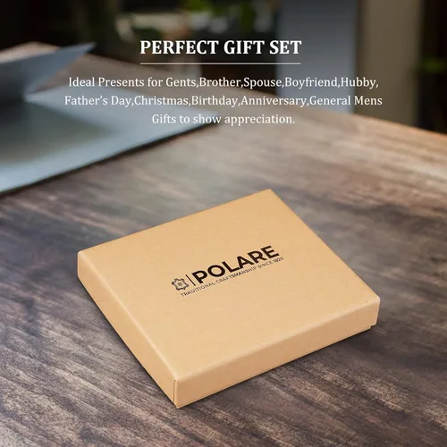 Vista 7 de Polare - Cartera plegable de cuero para hombre con bloqueo RFID Classic