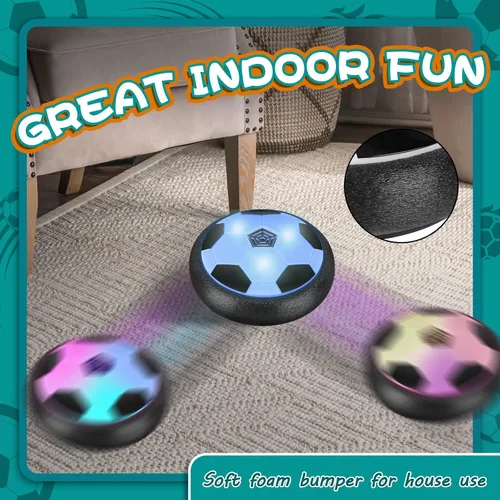 Vista 4 de Pelota de fútbol led luminosa, flotante, para niños y niñas de 3, 4, 5, 6, 7, 8, 9, 10, 11 y 12 años