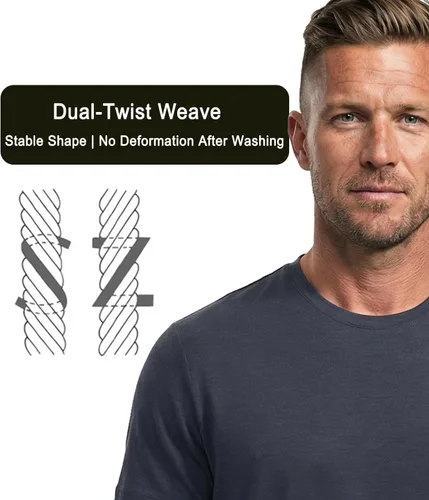 Vista 7 de Camiseta de lana merino y Coolmax Hybrid-Tech Baselayer, transpirable, de secado rápido, resistente al olor y duradera Gris oscuro