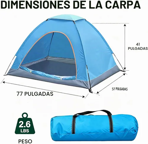 Vista 2 de Tienda de campaña para camping - Tienda de campaña ligera para mochileros con mosca de lluvia, impermeable y resistente al viento, fácil