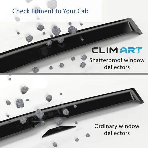Vista 3 de CLIM ART - Protectores de lluvia increíblemente duraderos para Jeep Cherokee 2014-2023, deflectores de ventana originales con cinta adhesiva