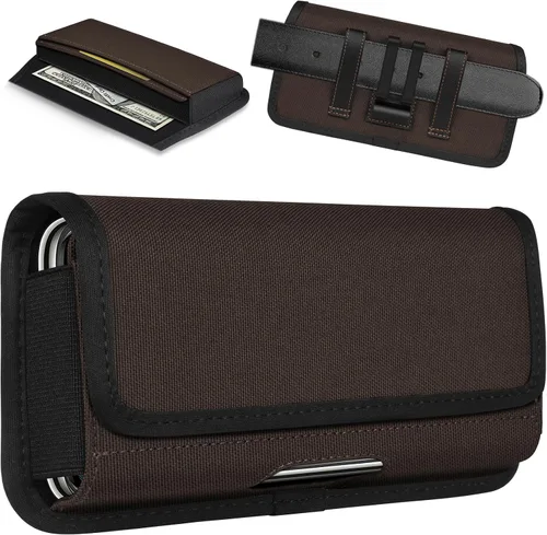 Vista 11 de ykooe Funda de nailon resistente compatible con iPhone 17, 16, 15, 14, 13, 12 y modelos Pro, Galaxy S25, S24, S23, S22, S21, soporte para cinturón