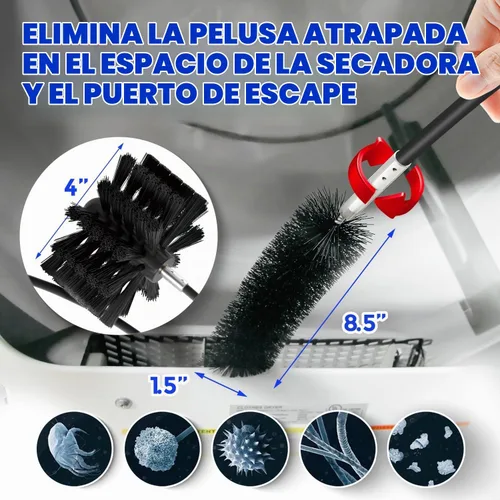 Vista 4 de Holikme Kit de limpiador de ventilación de secadora de 30 pies, cepillo flexible para pelusa con accesorio de taladro, cepillos de chimenea que se