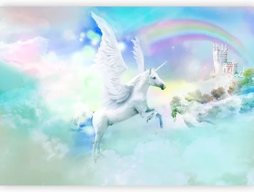 Vista 10 de artgeist Mural Pegaso Unicornio 79x55 pulgadas - Papel pintado no tejido de forro polar Decoración de pared Impresión fotográfica Diseño de imagen