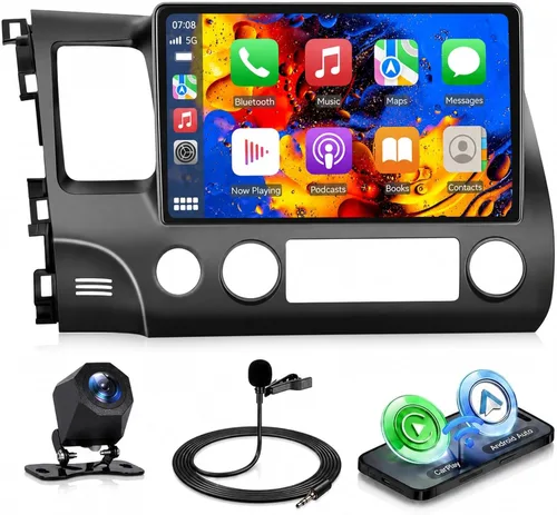 Vista 11 de para Honda Civic 2006-2011 Estéreo de coche Android Carplay inalámbrico Soporte para Android Auto inalámbrico con WiFi Navegación GPS Cámara