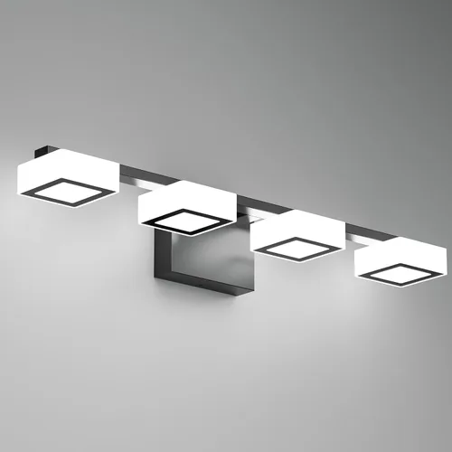 Vista 13 de Moderna lámpara LED de baño sobre el espejo, 3 luces regulables de tocador, lámpara de tocador de baño de acrílico cromado, ajustable de 2700 K-6500