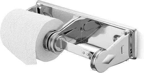Vista 2 de Winco TTH-2 Dispensador de papel higiénico de doble rollo, acero, mediano