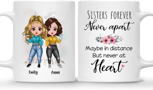 Vista 8 de GOSSBY Taza personalizada (2 Sisters) ¡Aparentemente somos problemas cuando estamos juntos, quién sabía! Taza personalizada para mejor amiga
