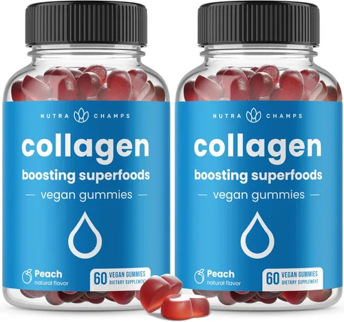 Vista 7 de NutraChamps Gomitas estimulantes de colágeno, gomitas de colágeno para producción de colágeno natural, suplementos de pectina vegana masticables