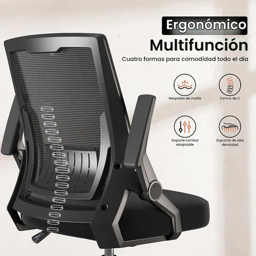 Vista 4 de GTPOFFICE Silla de oficina ergonómica, silla de escritorio para computadora cómoda con soporte lumbar ajustable, silla de oficina de malla