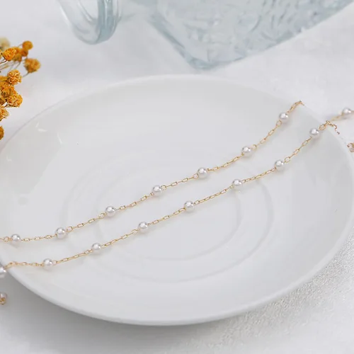 Vista 8 de TOBENY Collares de perlas para mujer, chapado en oro de 14 quilates, collar de gargantilla delicada cadena de boda collar de perlas de agua dulce