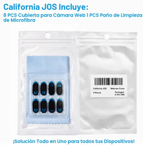 Vista 2 de California JOS Funda para cámara web (paquete de 8) de 0.03 pulgadas, ultrafina, para cámara de laptop, para iPhone, iPad, MacBook Pro, computadora