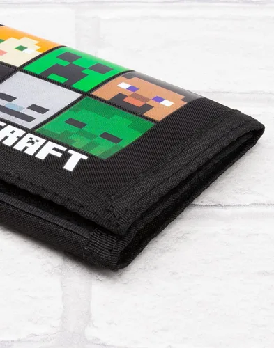 Vista 6 de Minecraft Billeteras Game Black or Green Creeper - Monedero de dinero tamaño único Negro