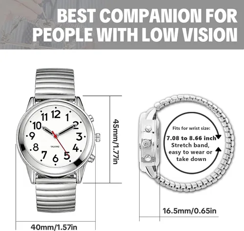 Vista 2 de Atomic English Talking Watch Speaks Clear Time, Date, Alarm