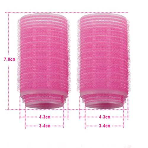 Vista 2 de 2 piezas de doble capa flequillo rizadores de pelo rodillo herramientas de peinado, rosa