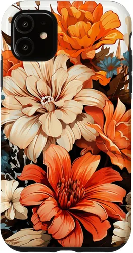 Vista 8 de Funda para iPhone 11 Pro Max Vintage Autumn Flower Fall Pumpkin Girl Women Fall
