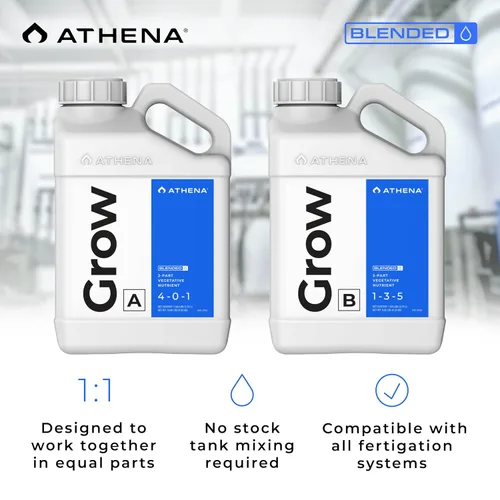 Vista 6 de Athena Blended Grow A&B Fertilizante líquido vegetativo de 2 partes para hidroponía y suelo Alimento vegetal para crecimiento en etapa vegetal