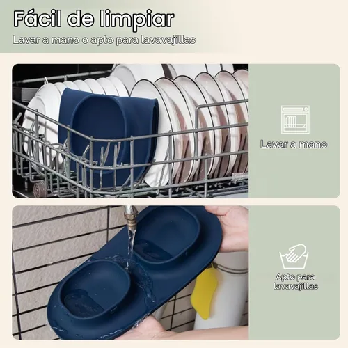 Vista 5 de Cuencos de comida para perros, cuencos para mascotas y cuencos de agua para perros con antiderrames y antideslizantes, cuencos alimentadores