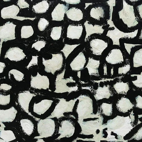 Vista 5 de Demdaco + ArtLifting Original Art - Bandeja pequeña de gres blanco y negro