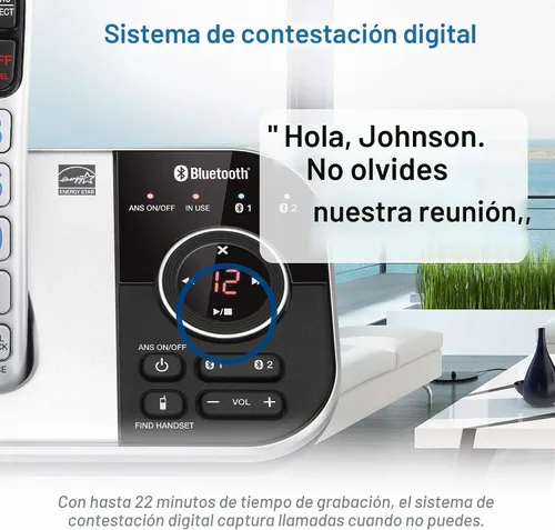 Vista 5 de VTECH VS112-3 DECT 6.0 - Teléfono inalámbrico Bluetooth 3 para el hogar con contestador, bloqueo de llamadas, identificador de llamadas Plateado
