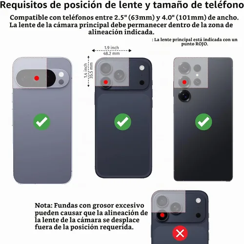 Vista 9 de El adaptador universal para digiscoping de doble agarre conecta todos los teléfonos inteligentes a prismáticos, telescopios de visión, telescopios