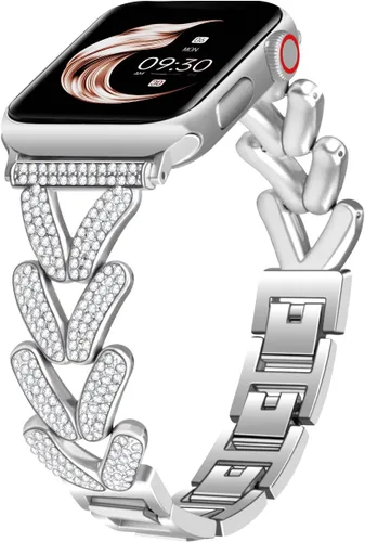 Vista 9 de Juntan Correas brillantes compatibles con Apple Watch de 1.496 pulgadas, 1.575 pulgadas, 1.614 pulgadas, 1.654 pulgadas, 1.732 pulgadas, 1.772
