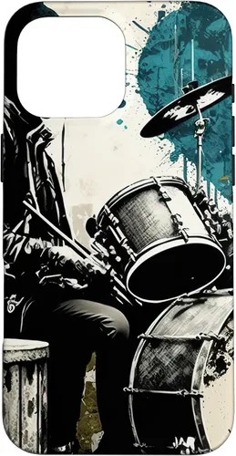 Vista 19 de Black White Drummer Music Lover Drumming Drummer Graphic Case for iPhone 17