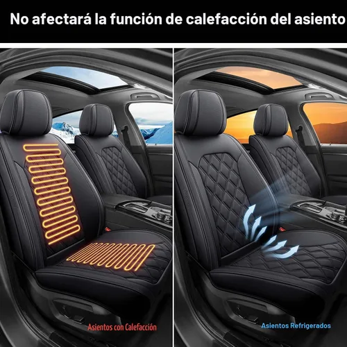 Vista 7 de Juego completo de 5 fundas de asiento de automóvil, fundas de asiento impermeables de cuero para autos, SUV, camiones, transpirables Juego completo