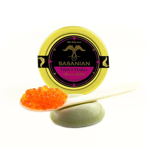 Vista 2 de ¡Caviar Sasanian POR LA NOCHE! Esturión premium de 2 onzas, 1 onza de trucha francesa fresca