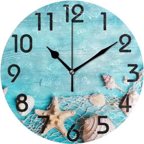 Vista 17 de Naanle Elegante reloj de pared redondo de madera vintage con diseño de girasoles 3D, de 9.5 pulgadas, funciona con pilas, de cuarzo, analógico