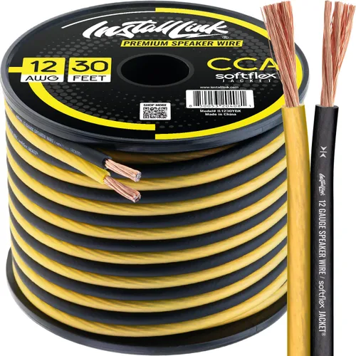 Vista 10 de Install Link Cable de altavoz de calibre 12 AWG (9.14 metros) estéreo, para coche o cine en casa, CCA