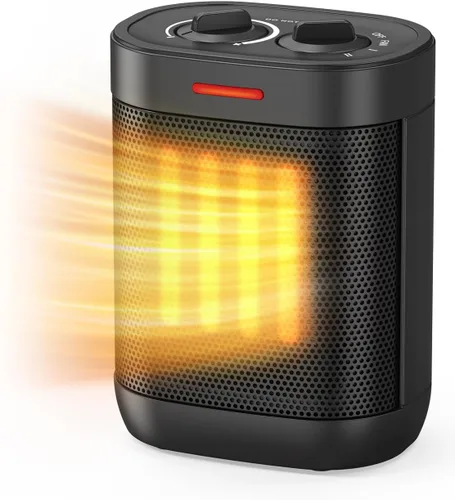 Vista 10 de Calentador de espacio pequeño, calentador portátil de cerámica de 1500 W para uso en interiores, protección de seguridad contra sobrecalentamiento