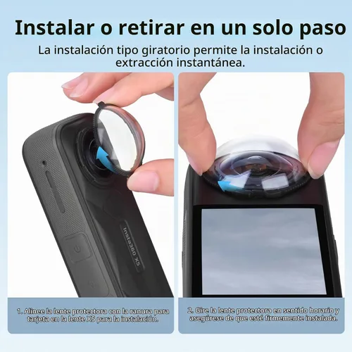 Vista 5 de Protector de lente X5 Premium para Insta360 X5, cubierta protectora de lente de vidrio templado de alta transparencia para cámara protectora Insta