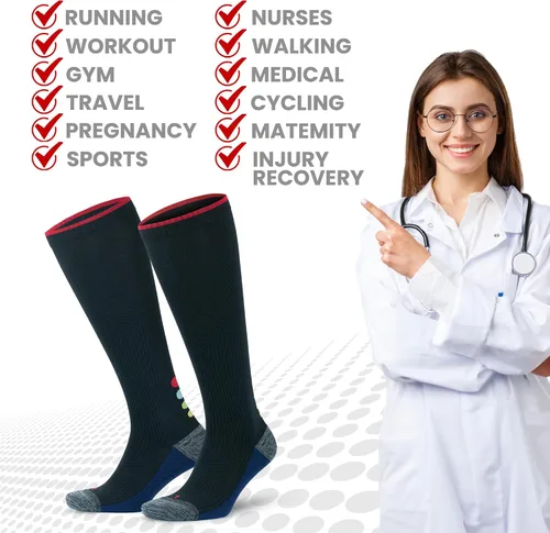 Vista 35 de GoWith Compression Socks for Men & Women, Cushioned 20-30 mmHg Graduated Compression Running Socks, Athletic Knee High Socks