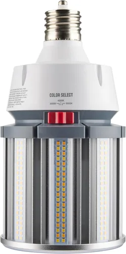 Vista 3 de Satco S23167 Hi-Pro - Lámpara LED de repuesto HID de alto voltaje, CCT seleccionable 3000K/4000K/5000K, 80 vatios (277V-480V), transparente