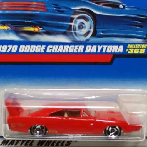 Vista 2 de Mattel Hot Wheels 1998 1:64 Scale Red 1970 Dodge Charger Daytona Die Cast Car Collector #368