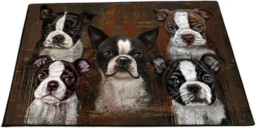 Vista 29 de Doggie of the Day Boston Terrier Dogs Floor Mat - 4th of July Independence Day - Best Dog Doormat - Protector Decor - Unique Portrait Art - Premium