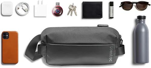 Vista 7 de H02 EDC Sling Bag Negro 8-inch