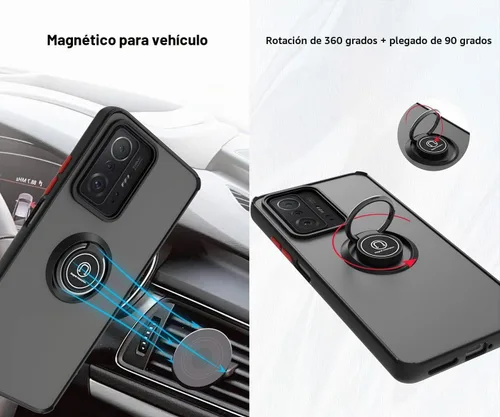 Vista 3 de QUIETIP Funda compatible con Xiaomi 12T/12T Pro, TPU + PC duro a prueba de golpes, anillo magnético para montaje de coche, cubierta de parachoques