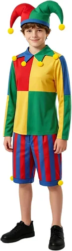 Vista 2 de Choomomo Conjunto de 3 piezas para fiesta de carnaval de payaso para niños Colorido