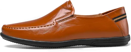 Vista 7 de LUODENGLANG Mocasines de cuero genuino de primera calidad para hombre, zapatos casuales sin cordones para conducir, mocasines para hombre, ligeros