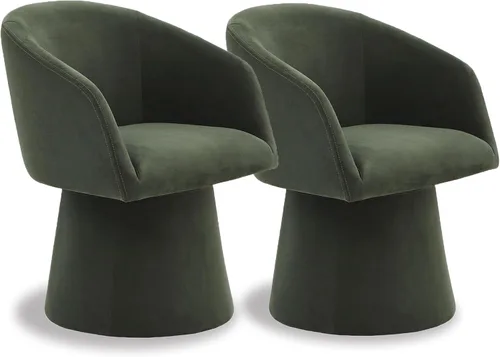 Vista 14 de KISLOT Sillas de Comedor Giratorias Sillón de Acento Moderno Silla Lateral de Escritorio para Comedor Tocador Dormitorio Sala de Estar Sala de Verde