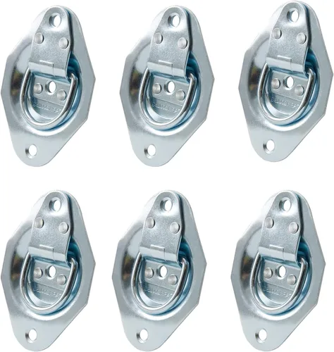 Vista 9 de Lonffery 10 PCS anclajes de amarre con anillo en D de 1/4 de pulgada, kit resistente de 2400 libras para remolque, cama de camión, casa rodante