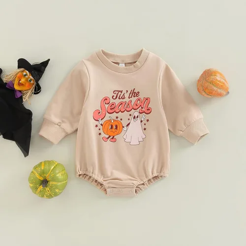 Vista 7 de Sudadera de calabaza para bebé, niña, niño, Halloween, sudadera de gran tamaño, mameluco de burbujas, suéter