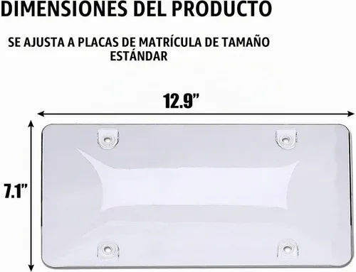 Vista 3 de Zone Tech - Protectores transparentes para marco de matrícula, paquete de 2 protectores de burbujas para todo tipo de clima, se adapta a cualquier